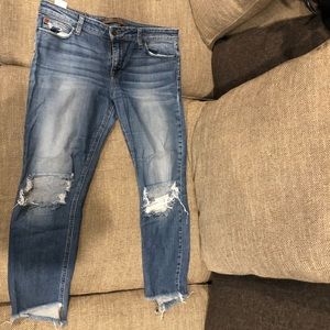 Joe’s size 30 distressed skinny jeans.